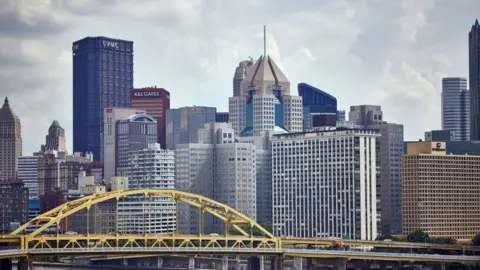 Getty Images A general view of the Pittsburgh skyline is seen during an NFL football game between the Minnesota Vikings and the Pittsburgh Steelers on September 17, 2017 at Heinz Field in Pittsburgh, PA.