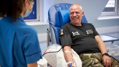 PA Media Stephen Franklin donating plasma