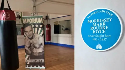 Salford Lads Club poster of Morrissey in boxing gym