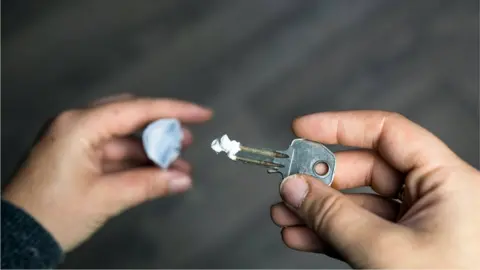 Getty Images Cocaine on a key