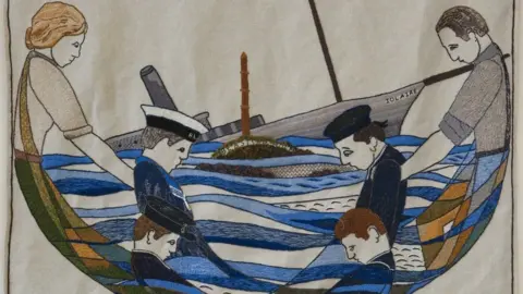 Alex Hewitt Iolaire panel from the Great Tapestry of Scotland