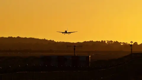 Getty Images Plane approaching Edinburgh Airport