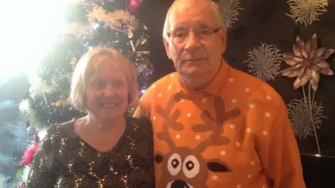 Joy Munns Mavis and Dennis Eccleston at Christmas