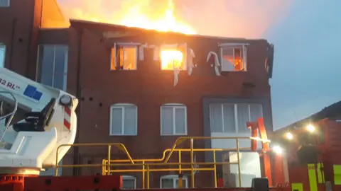 Lincolnshire FRS / Twitter Flats fire
