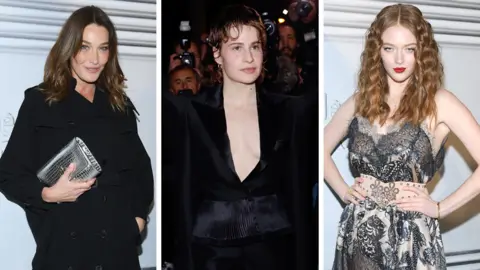 Getty Images/ AFP Carla Bruni, Chris and Larsen Thompson