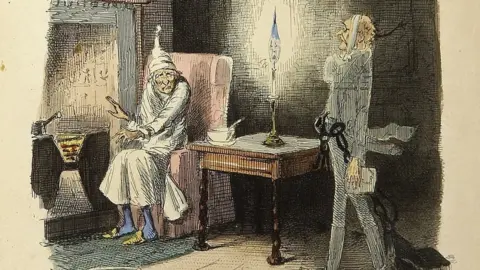 Commons Leech's illustration of Scrooge meeting Marley's ghost