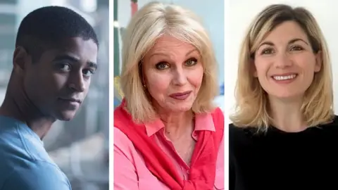 Alfred Enoch, Joanna Lumley and Jodie Whittaker