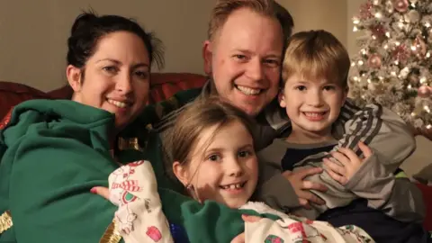 Mike Young Rich with his family Erin, Kylie and Dylan