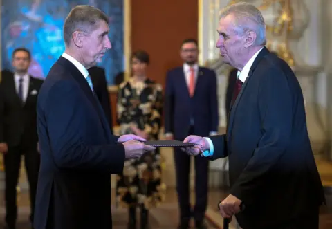 AFP Mr Zeman and Andrej Babis, the newly appointed prime minister