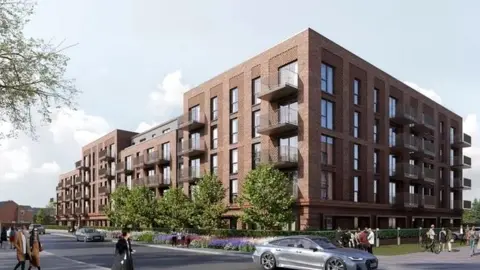 Europia Homes/GCC A computer generated illustration showing plans for the new blocks of flats