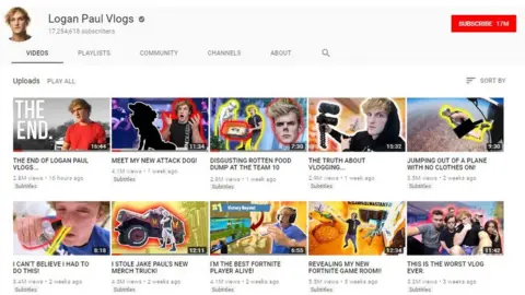 YouTube Logan Paul videos