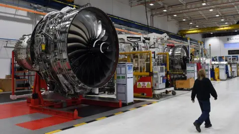 Getty Images Rolls Royce Trent engine at Derby