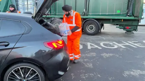 BBC Water station at the Coach Park Worthy Lane
