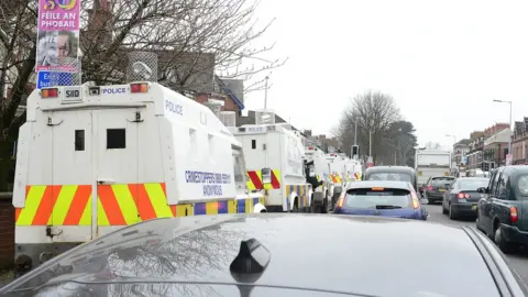 PAcemaker PSNI Landrover's on the Falls Road in Belfast