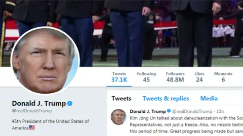 @realDonaldTrump/Twitter Donald Trump's Twitter account