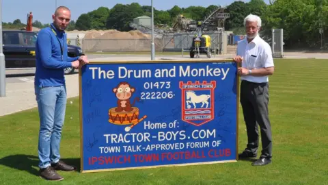 Drum and Monkey Ipswich Town sign