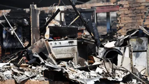 Getty Images General view of a destroyed home whitegoods following bushfire damage on November 13