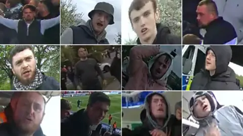West Midlands Police Photos released by police investigating disorder at Birmingham v Millwall match in April