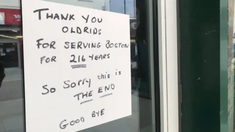 BBC Notice on shop window