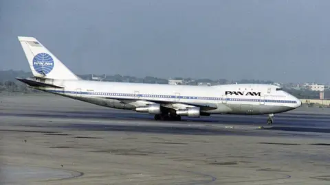 AFP/Getty A photo from 6 September 1986 showing Pan Am flight 73 on the tarmac after the siege