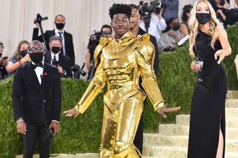 Angela Weiss / AFP US rapper Lil Nas X arrives for the 2021 Met Gala at the Metropolitan Museum of Art in New York on 13 September