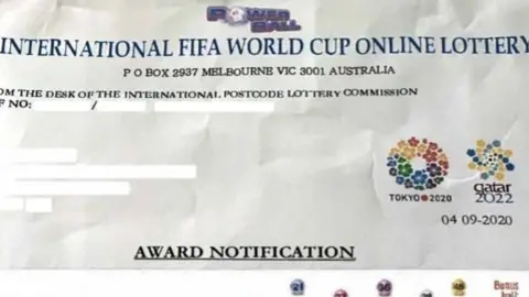 National Trading Standards World Cup lottery letter