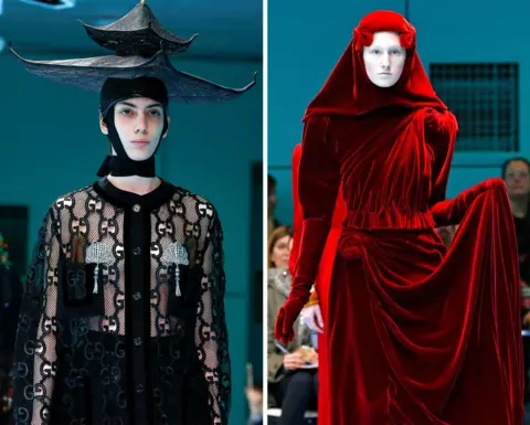 Milan Fashion Week: Models carry fake heads on Gucci catwalk