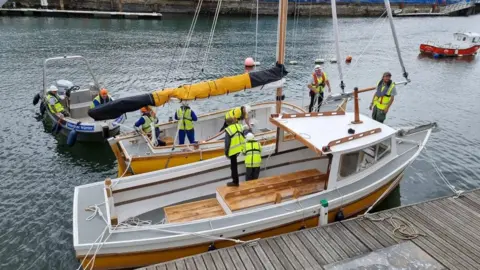 BBC The boats Geoffrey Rowe and Twilight, owned by Plymouth charity Greenhook Fishing