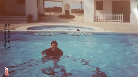 CPS Photograph of defendant Carl Beech in a swimming pool