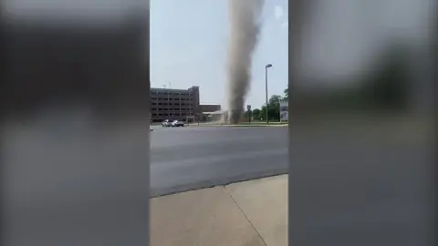 Dust devil on the street