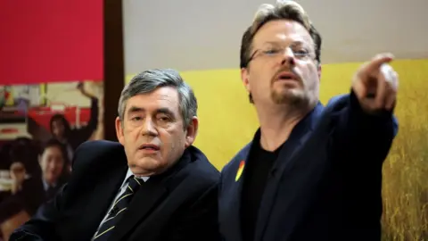 Getty Images Eddie Izzard and Gordon Brown