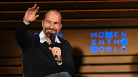 AFP/Getty Uber CEO Dara Khosrowshahi speaks onstage at the 2018 Women In The World Summit at Lincoln Center on April 12, 2018 in New York City.