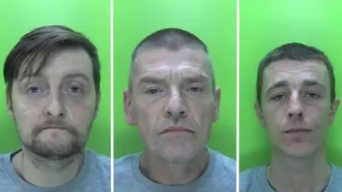 Nottinghamshire Police (Left to right): Lee Birtles, 42, Terry Woroch, 51, and Alex Kinsey, 35