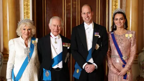 PA Media The King and Queen Camilla, and the Prince and Princess of Wales