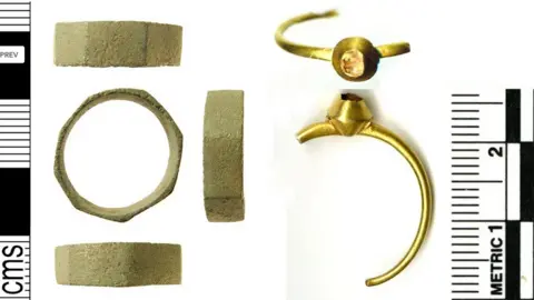 Portable Antiquities Scheme Roman ring (left), medieval ring (right)