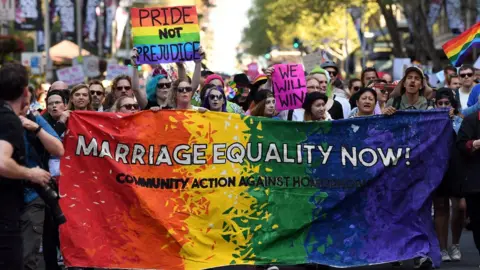 AFP Supporters of same-sex marriage in Sydney