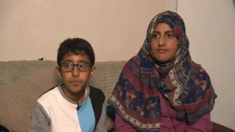 Nazreen Akhtar and Shaban speaking to the BBC