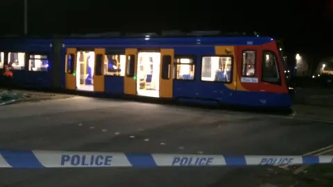 BBC Tram with tape