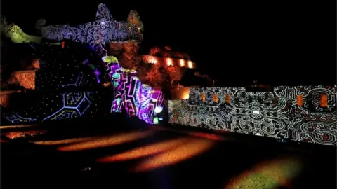 EPA A special light show as part of Machu Picchu's reopening ceremony