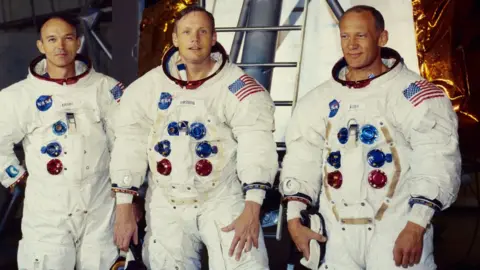 Getty Images Michael Collins, Neil Armstrong and Buzz Aldrin