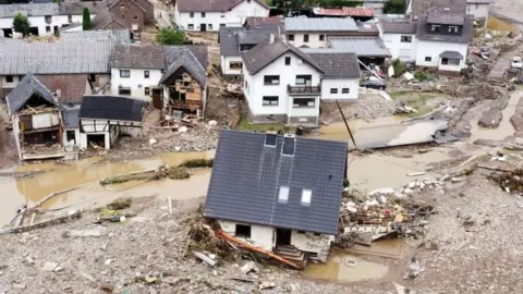 Reuters A general view of flood-affected area following heavy rainfalls in Schuld