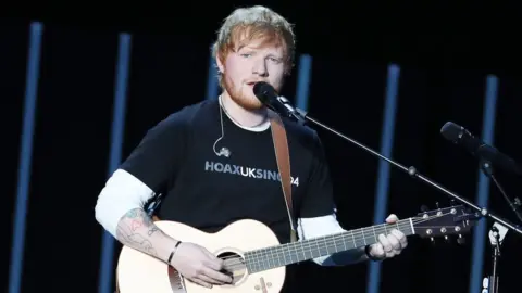 Getty Images Sheeran in South Africa in December 2018