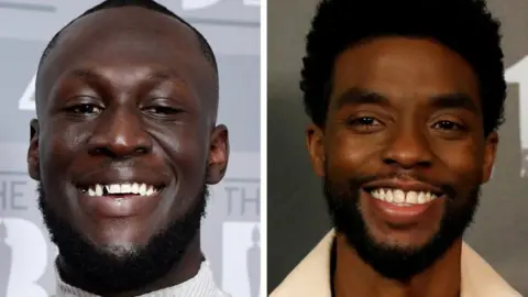 PA Media/Reuters Stormzy and Chadwick Boseman