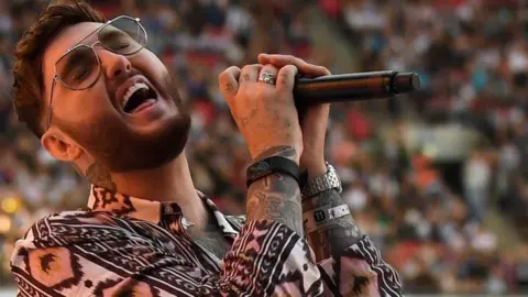 PA James Arthur performs on stage