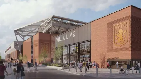 Aston Villa/Birmingham City Council Villa Park redevelopment Witton Lane approach and the new North Stand