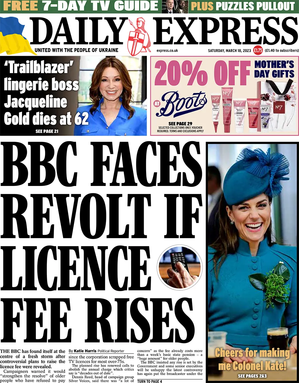 Daily Express front page