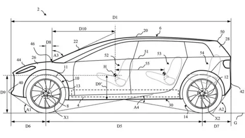 Dyson line drawing with measurements