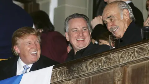 PA Donald Trump with Jack McConnell and Sean Connery