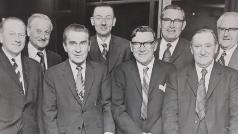 Dr Gilly Carr Frank Falla with fellow prison and camp survivors at an annual get together