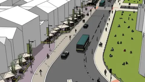 Cardiff Council Artist impression of Castle Street